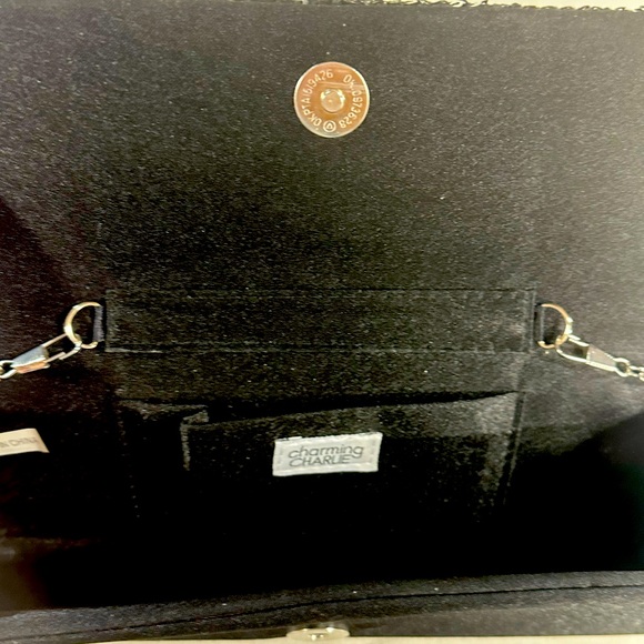 EUC Charming Charlie Black Sequin Evening Bag - Picture 4 of 6